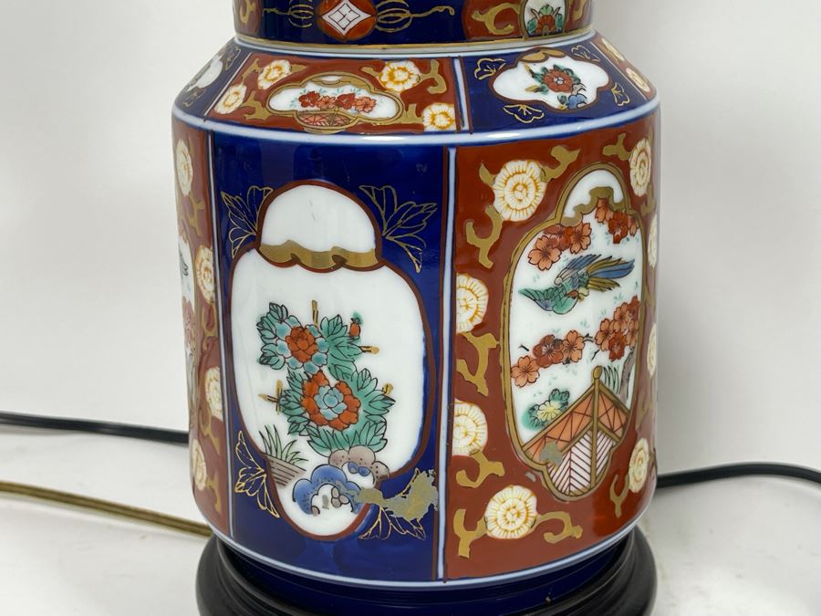Chinese Cloisonne Table Lamp, Chinese Porcelain Table Lamp And Japanese Imari Table Lamp (No Shades) [Photo 8]
