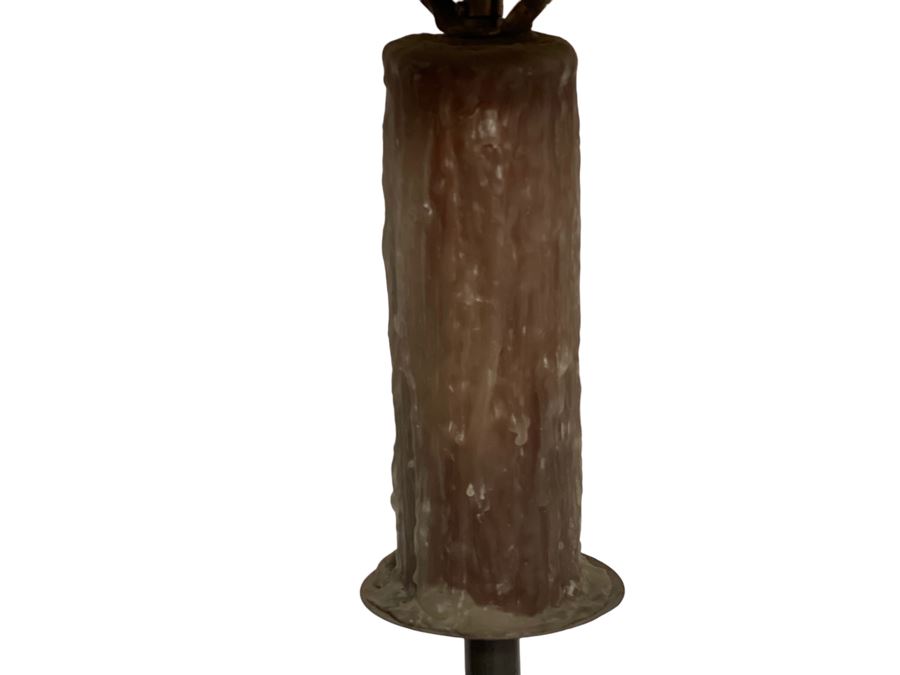 Unusual Wrought Iron Floor Lamp With Candle 64H [Photo 3]