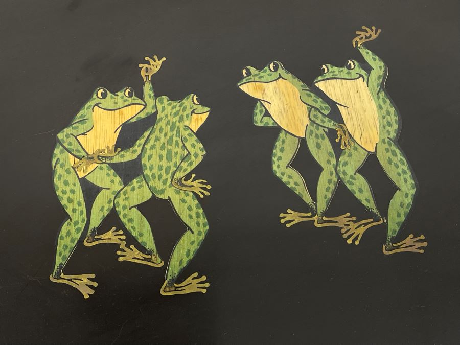 Vintage Couroc Of Monterey Dancing Frog Themed Tray 18 X 12.5 [Photo 2]