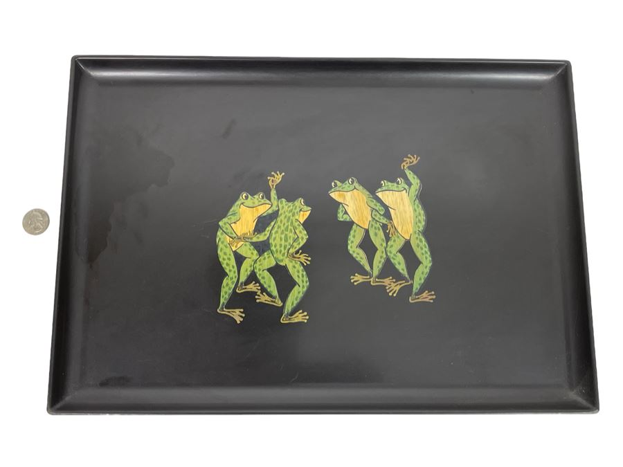Vintage Couroc Of Monterey Dancing Frog Themed Tray 18 X 12.5 [Photo 1]