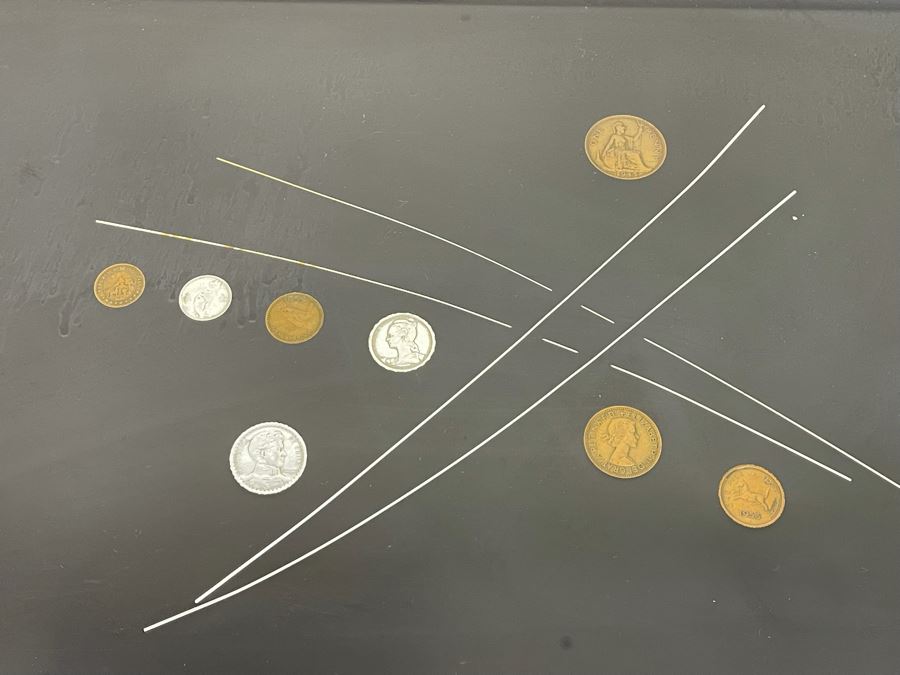 Vintage Couroc Of Monterey Coin Themed Tray 18 X 12.5 [Photo 2]