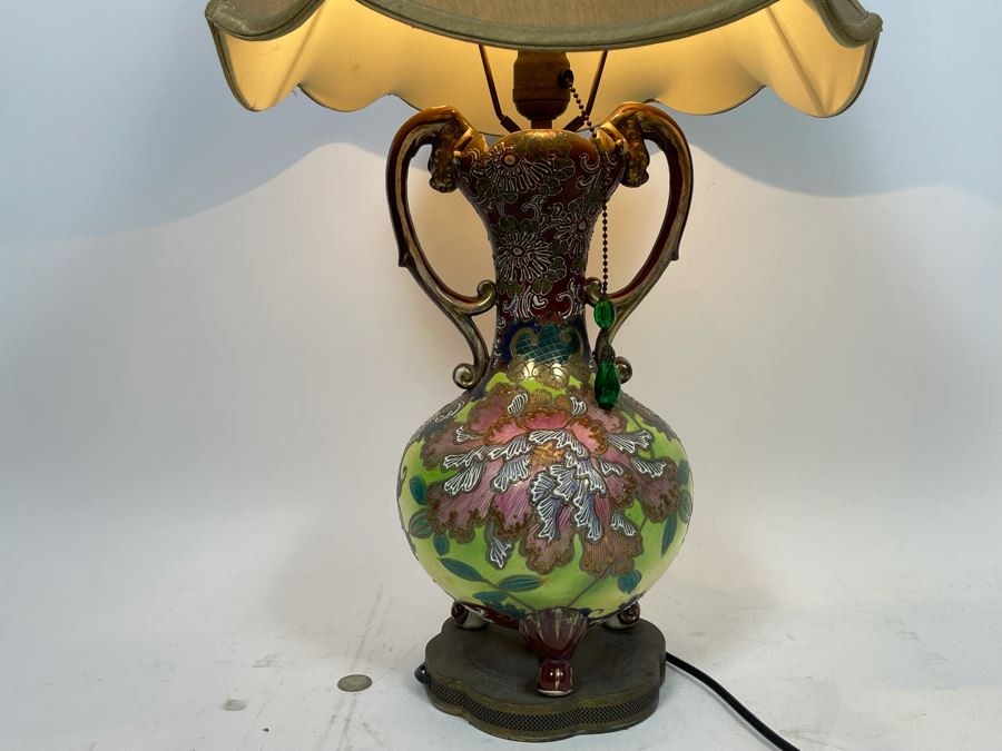 Stunning Vintage Asian Table Lamp 27H   48554 C5cr 