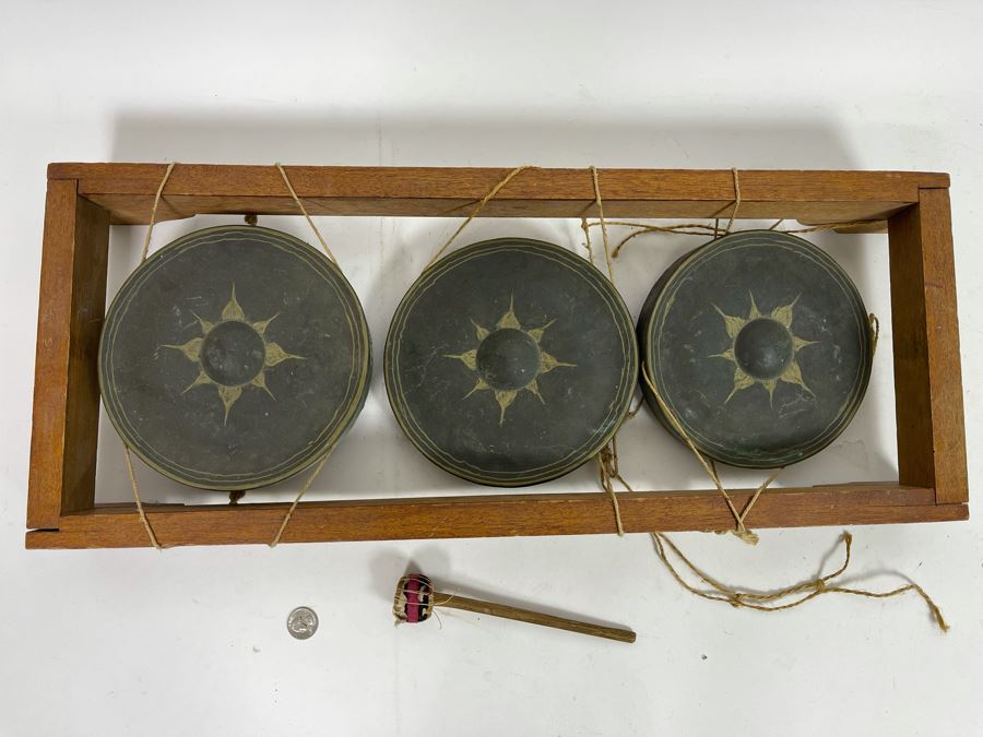 Three Thai Gongs (2 Need To Be Strung To Base) 26W X 10.5D X 3H [Photo 3]