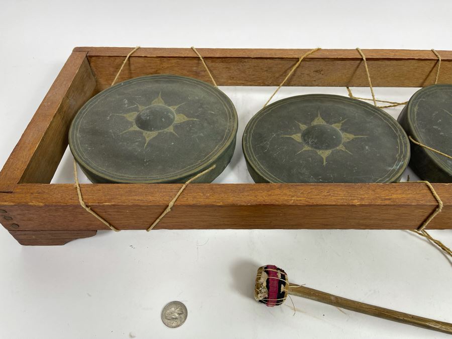 Three Thai Gongs (2 Need To Be Strung To Base) 26W X 10.5D X 3H [Photo 4]