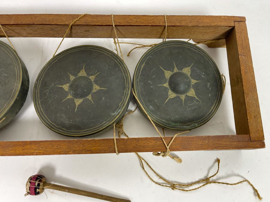 Three Thai Gongs (2 Need To Be Strung To Base) 26W X 10.5D X 3H [Photo 5]
