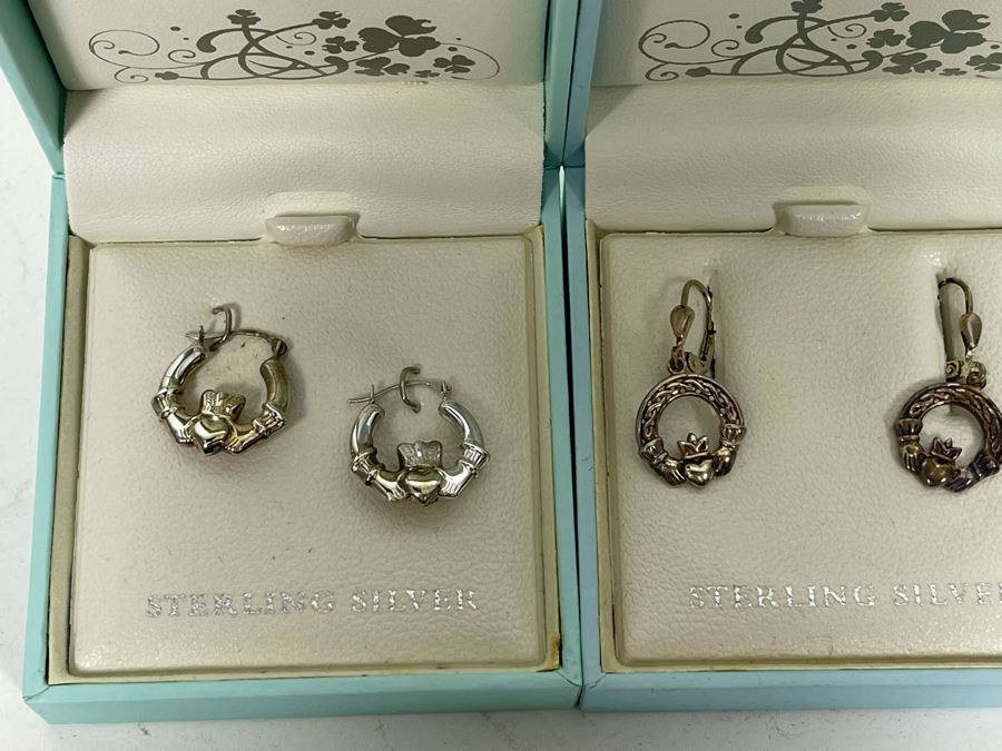Irish Sterling Silver Pair Of Earrings