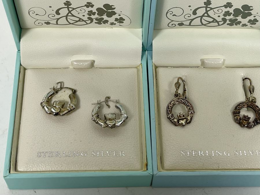 Irish Sterling Silver Pair Of Earrings [Photo 2]