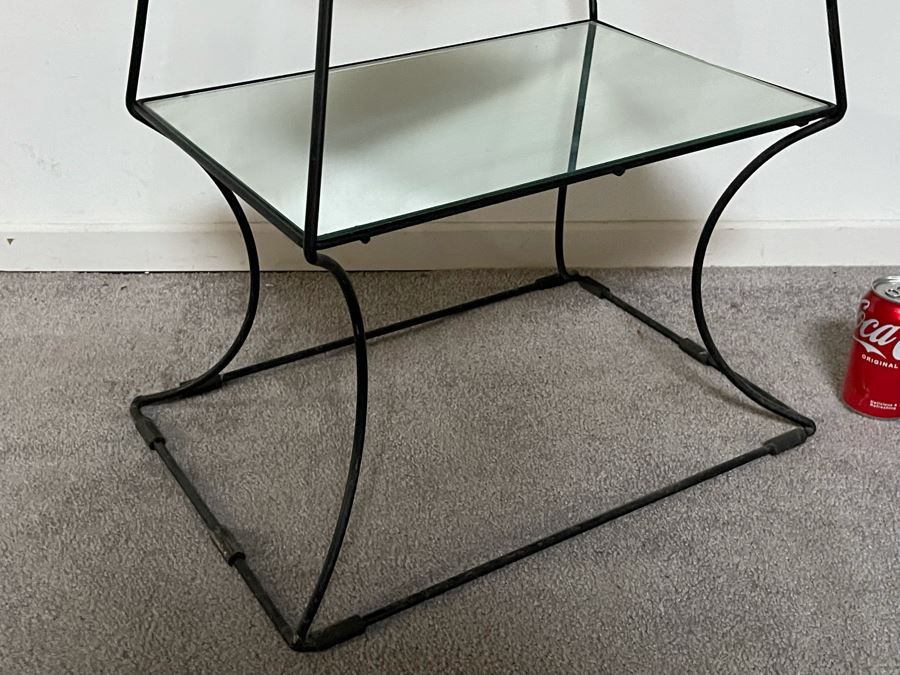 Modern Metal Etagere With Glass Shelves And Lucite Finial 21W X 14D X 64H [Photo 4]