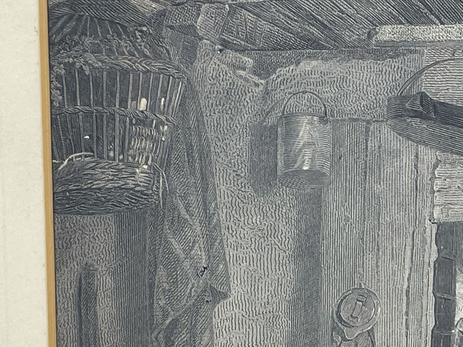 Vintage Etching Titled 'The Mitherless Bairn' 22 X 16 Framed 32 X 26 [Photo 14]