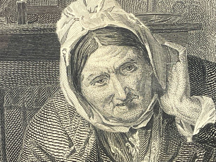 Vintage Etching Titled 'The Mitherless Bairn' 22 X 16 Framed 32 X 26 [Photo 11]