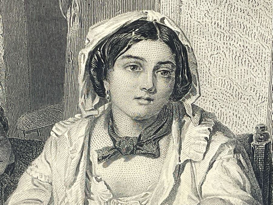 Vintage Etching Titled 'The Mitherless Bairn' 22 X 16 Framed 32 X 26 [Photo 10]