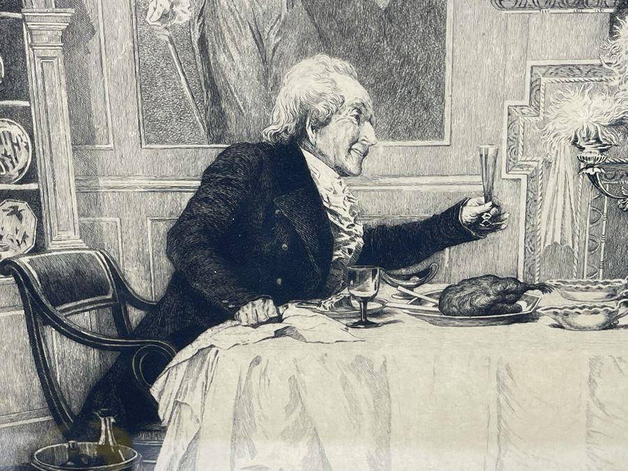 Vintage Etching Titled 'Darby And Joan' Signed Lower Right Corner 19 X 16 Framed 30.5 X 27 [Photo 5]