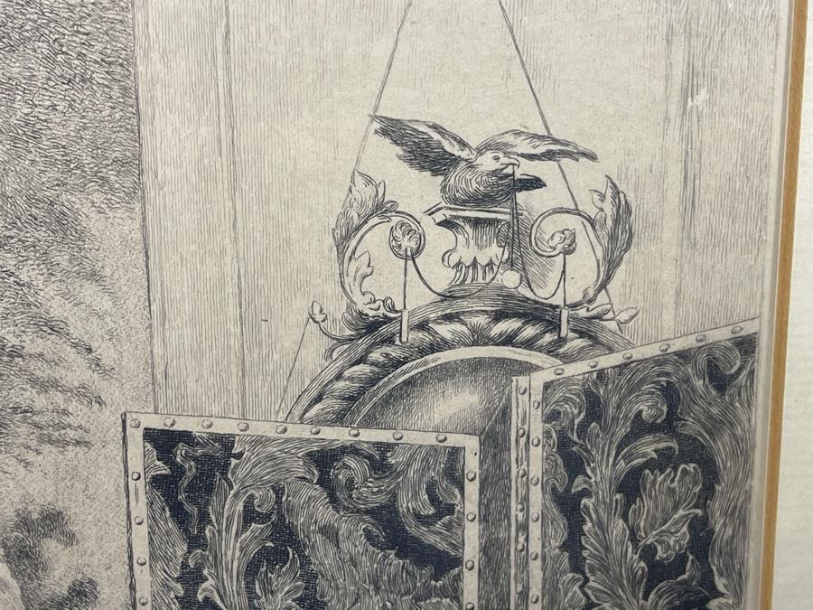 Vintage Etching Titled 'Darby And Joan' Signed Lower Right Corner 19 X 16 Framed 30.5 X 27 [Photo 15]