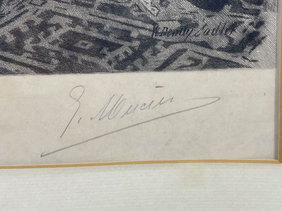 Vintage Etching Titled 'Darby And Joan' Signed Lower Right Corner 19 X 16 Framed 30.5 X 27 [Photo 11]