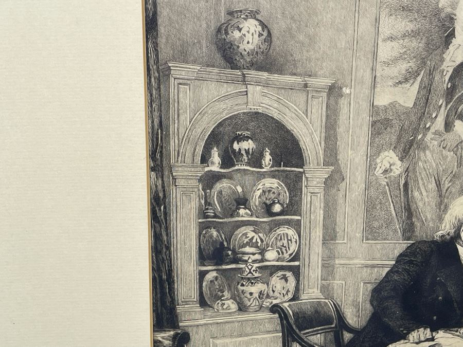 Vintage Etching Titled 'Darby And Joan' Signed Lower Right Corner 19 X 16 Framed 30.5 X 27 [Photo 8]