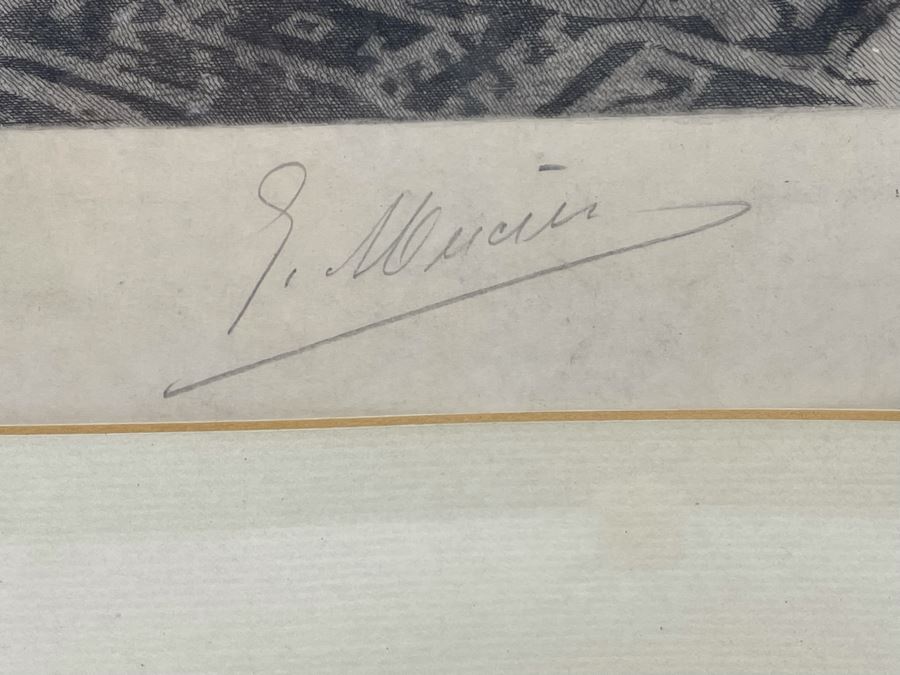 Vintage Etching Titled 'Darby And Joan' Signed Lower Right Corner 19 X 16 Framed 30.5 X 27 [Photo 10]