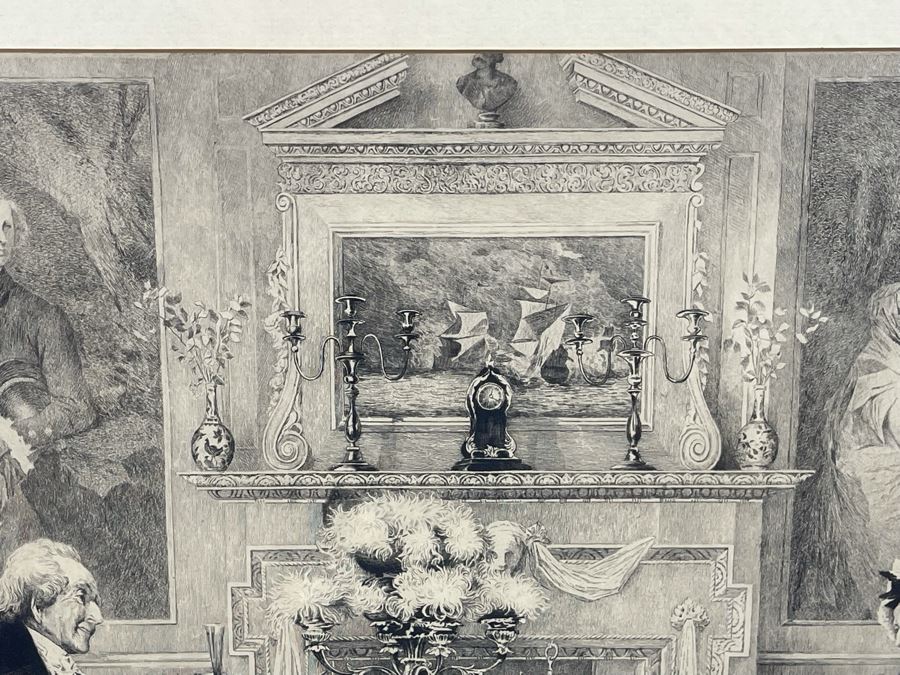 Vintage Etching Titled 'Darby And Joan' Signed Lower Right Corner 19 X 16 Framed 30.5 X 27 [Photo 7]