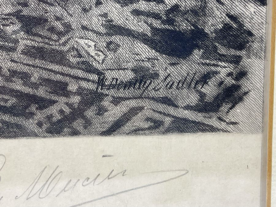 Vintage Etching Titled 'Darby And Joan' Signed Lower Right Corner 19 X 16 Framed 30.5 X 27 [Photo 12]