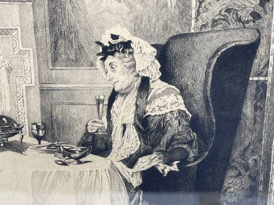 Vintage Etching Titled 'Darby And Joan' Signed Lower Right Corner 19 X 16 Framed 30.5 X 27 [Photo 4]