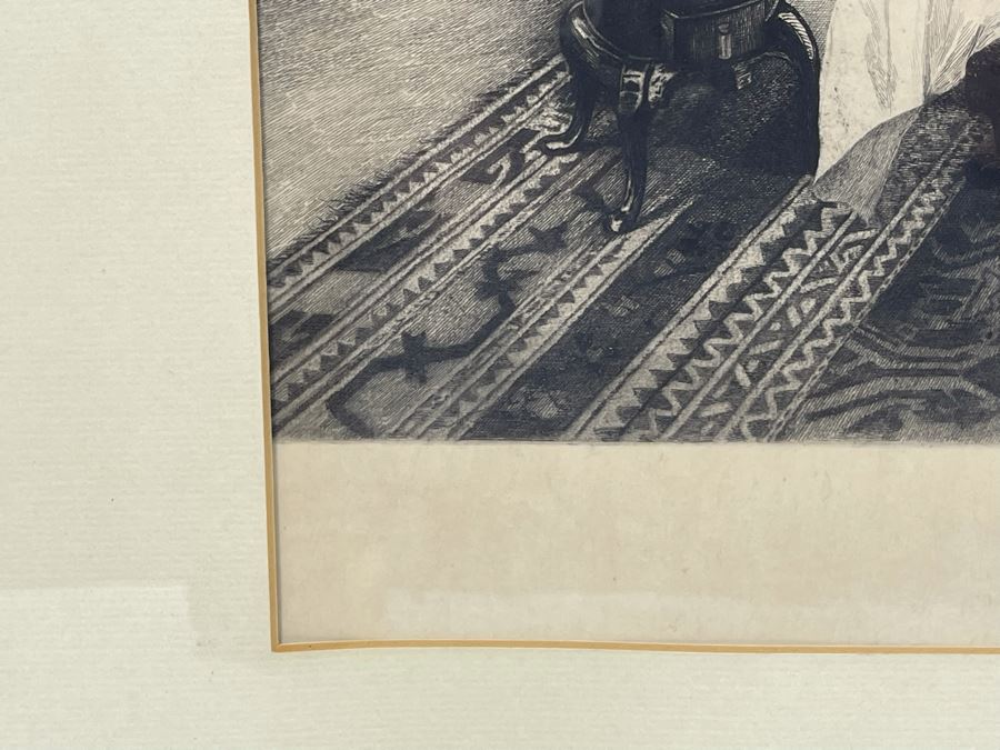 Vintage Etching Titled 'Darby And Joan' Signed Lower Right Corner 19 X 16 Framed 30.5 X 27 [Photo 9]