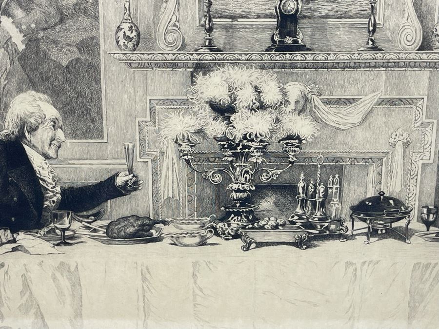 Vintage Etching Titled 'Darby And Joan' Signed Lower Right Corner 19 X 16 Framed 30.5 X 27 [Photo 6]