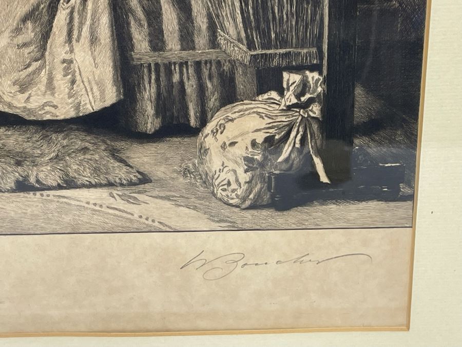 Antique 1897 Etching Hand Signed By W Dendy Sadler And William Henry Boucher Title 'The End Of The Skein' 19.5 X 16 Framed 30 X 27 [Photo 5]
