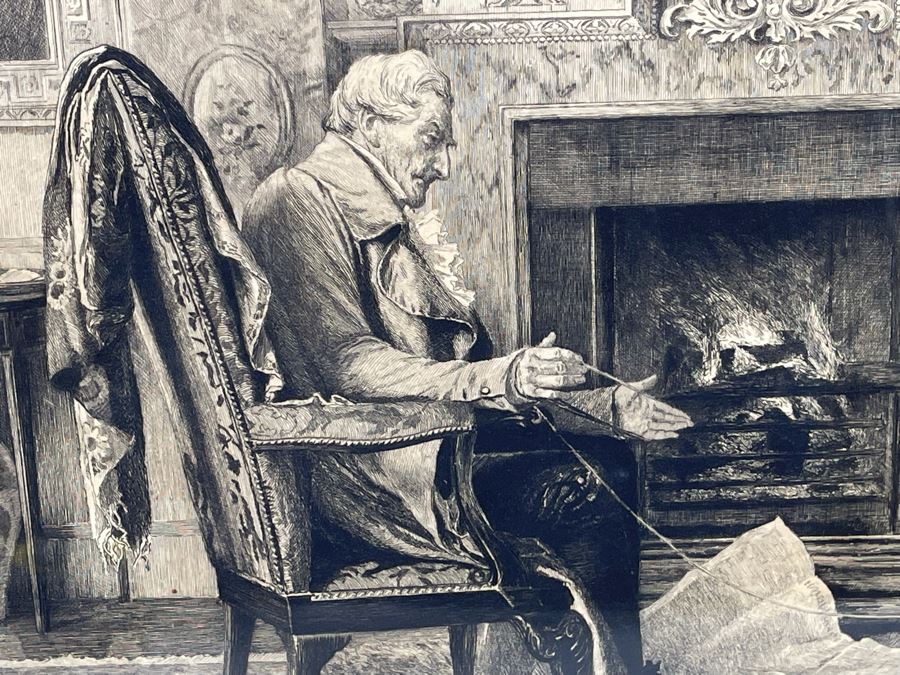 Antique 1897 Etching Hand Signed By W Dendy Sadler And William Henry Boucher Title 'The End Of The Skein' 19.5 X 16 Framed 30 X 27 [Photo 6]