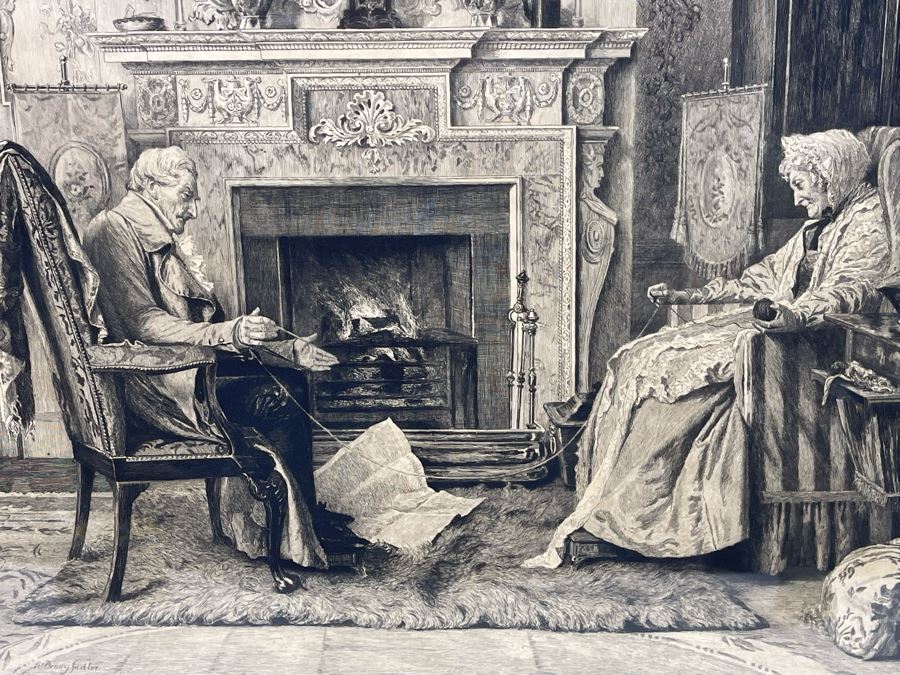 Antique 1897 Etching Hand Signed By W Dendy Sadler And William Henry Boucher Title 'The End Of The Skein' 19.5 X 16 Framed 30 X 27 [Photo 7]