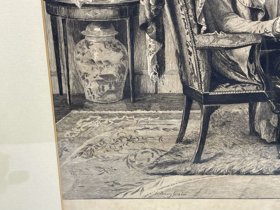 Antique 1897 Etching Hand Signed By W Dendy Sadler And William Henry Boucher Title 'The End Of The Skein' 19.5 X 16 Framed 30 X 27 [Photo 10]