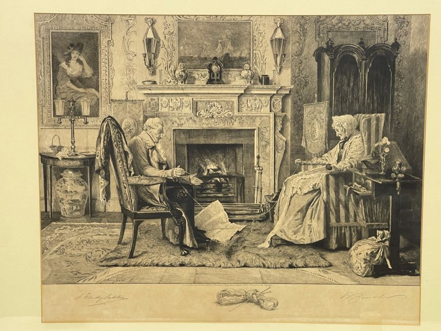 Antique 1897 Etching Hand Signed By W Dendy Sadler And William Henry Boucher Title 'The End Of The Skein' 19.5 X 16 Framed 30 X 27 [Photo 3]