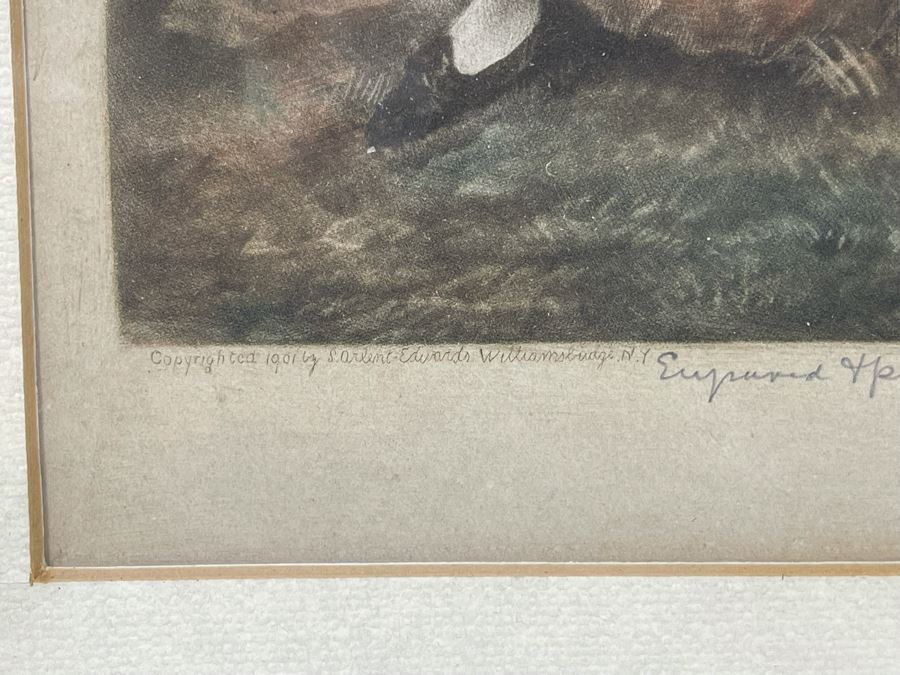 Antique 1901 Engraving Titled 'Mrs. Mary Robinson' ('Peridita') Hand Signed By Samuel Arlent Edwards 6.5 X 15 Framed 13 X 22 [Photo 7]