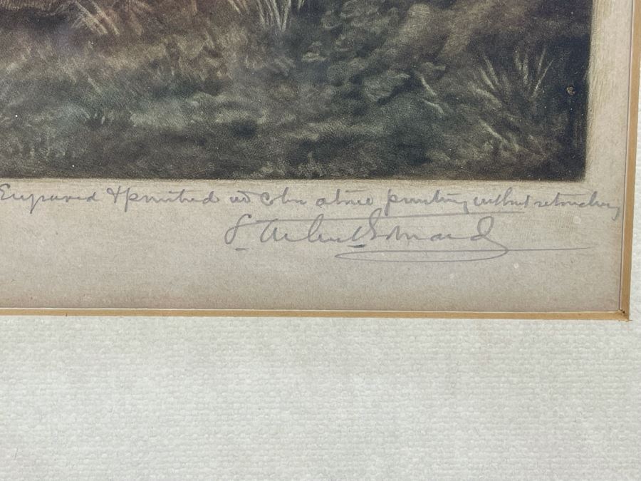 Antique 1901 Engraving Titled 'Mrs. Mary Robinson' ('Peridita') Hand Signed By Samuel Arlent Edwards 6.5 X 15 Framed 13 X 22 [Photo 9]