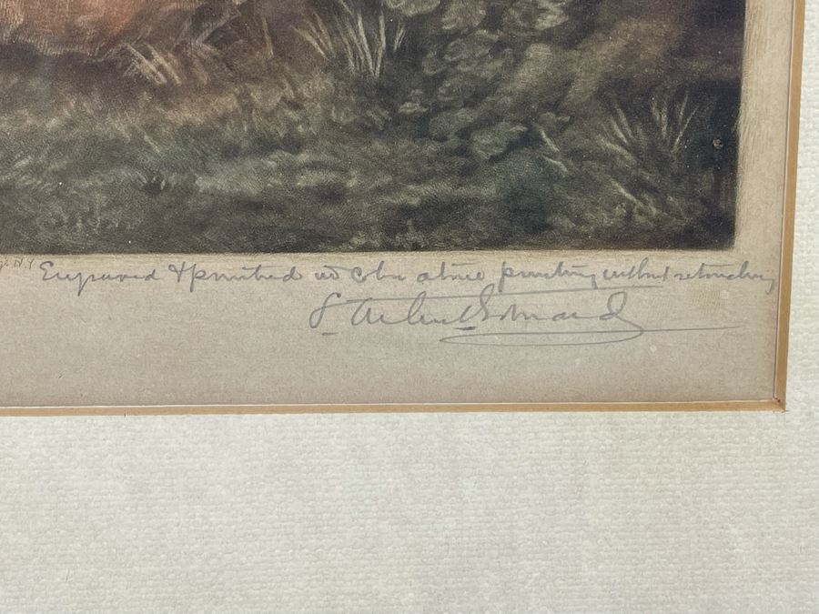 Antique 1901 Engraving Titled 'Mrs. Mary Robinson' ('Peridita') Hand Signed By Samuel Arlent Edwards 6.5 X 15 Framed 13 X 22 [Photo 11]