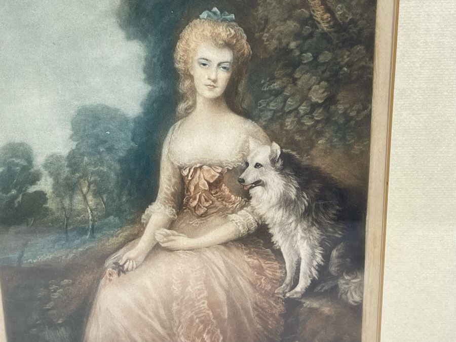 Antique 1901 Engraving Titled 'Mrs. Mary Robinson' ('Peridita') Hand Signed By Samuel Arlent Edwards 6.5 X 15 Framed 13 X 22 [Photo 4]