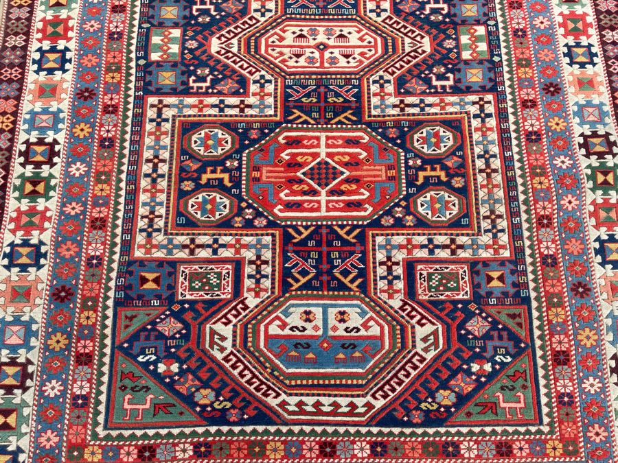 Impressive Hand Knotted Colorful Wool Tribal Geometric Persian Area Rug ...