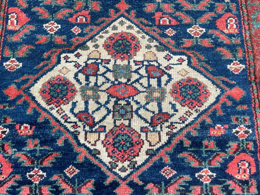 Signed Hand Knotted Wool Persian Area Rug 93 X 47 [Photo 9]