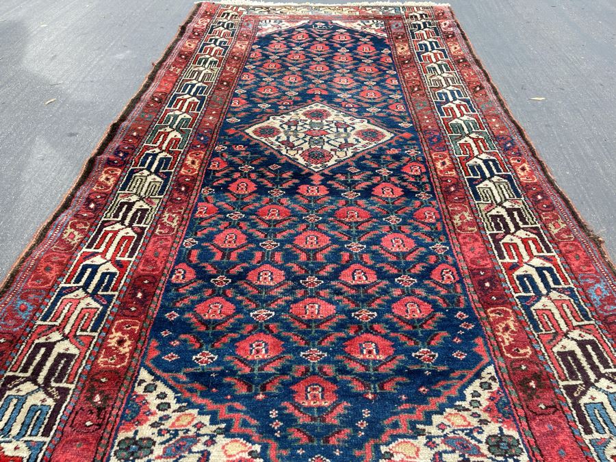 Signed Hand Knotted Wool Persian Area Rug 93 X 47 [Photo 7]