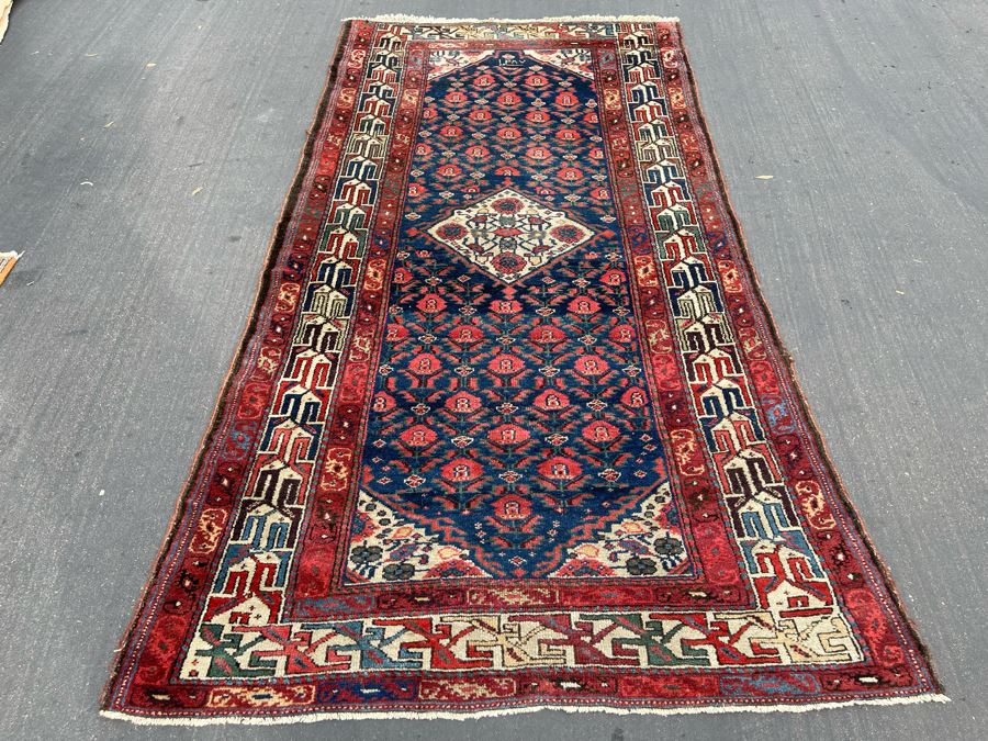 Signed Hand Knotted Wool Persian Area Rug 93 X 47 [Photo 2]
