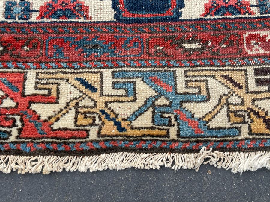 Signed Hand Knotted Wool Persian Area Rug 93 X 47 [Photo 13]