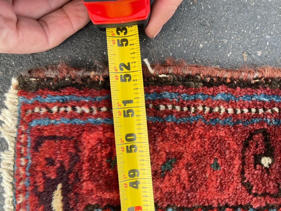 Signed Hand Knotted Wool Persian Area Rug 93 X 47 [Photo 17]