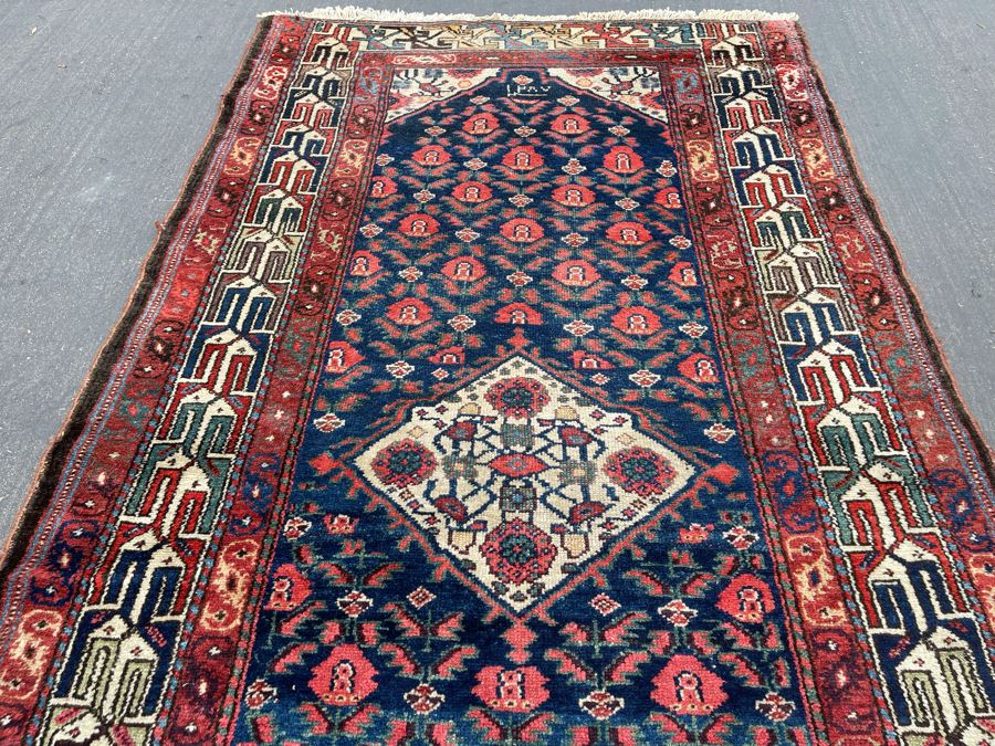 Signed Hand Knotted Wool Persian Area Rug 93 X 47 [Photo 8]