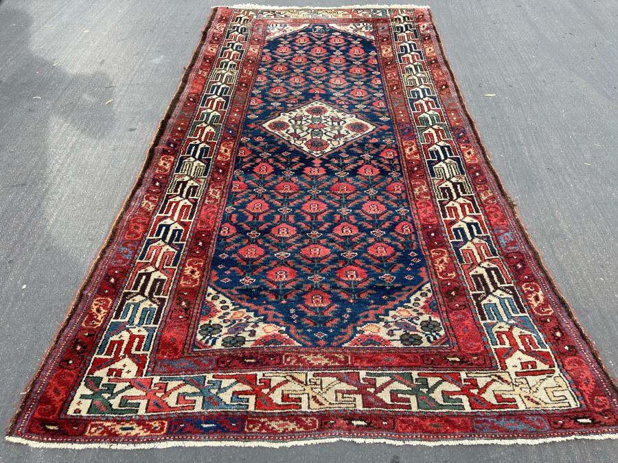 Signed Hand Knotted Wool Persian Area Rug 93 X 47 [Photo 5]