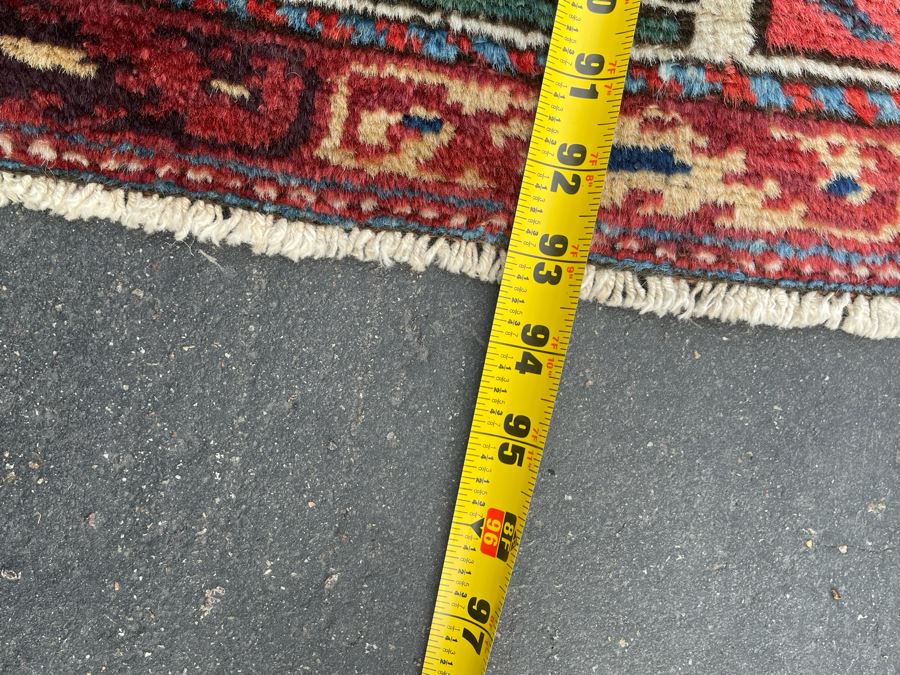 Signed Hand Knotted Wool Persian Area Rug 93 X 47 [Photo 16]