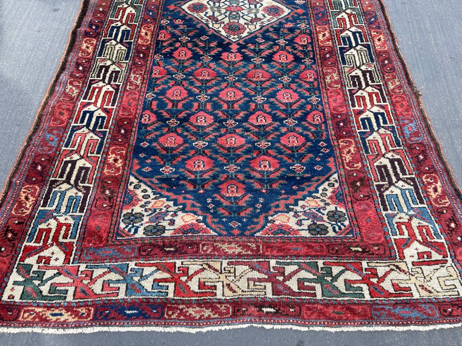 Signed Hand Knotted Wool Persian Area Rug 93 X 47 [Photo 6]