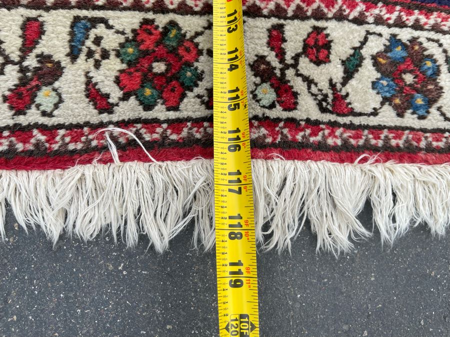 Vintage Hand Knotted Wool Persian Runner Rug 39W X 117L [Photo 15]