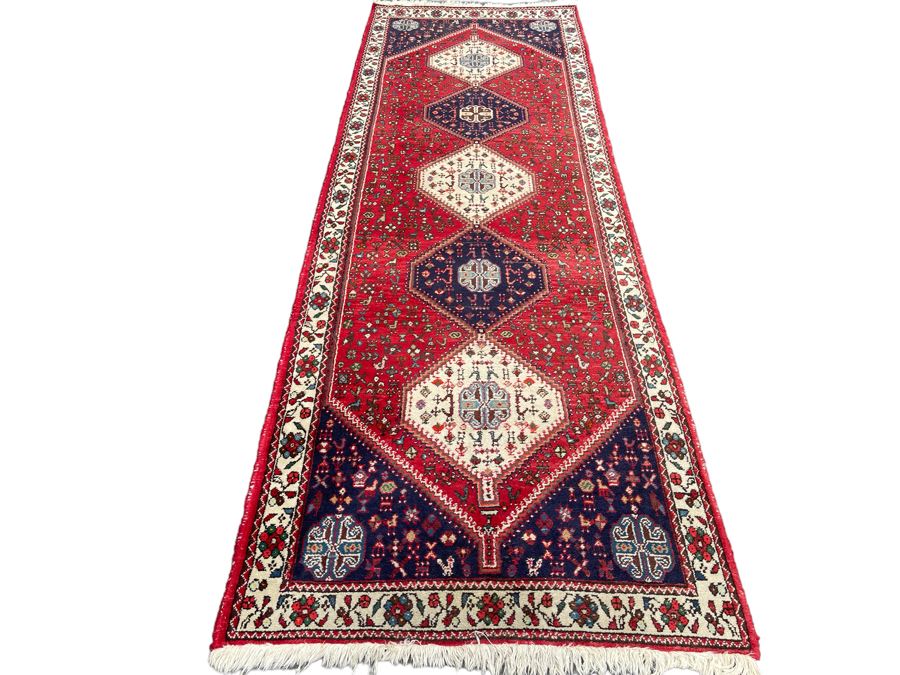 Vintage Hand Knotted Wool Persian Runner Rug 39W X 117L