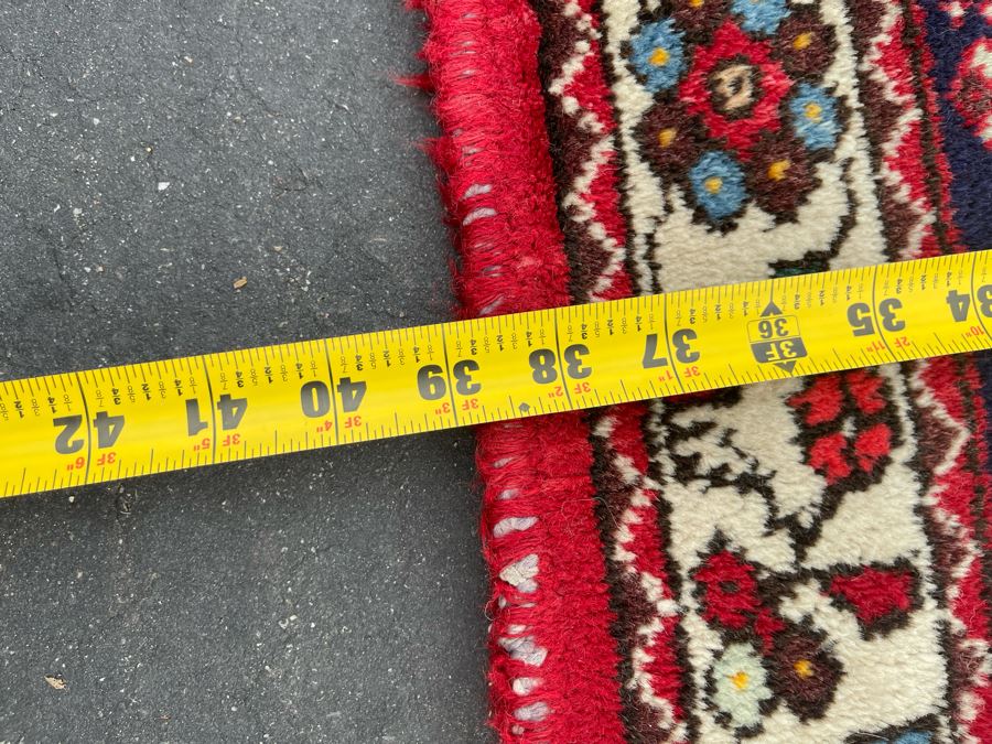 Vintage Hand Knotted Wool Persian Runner Rug 39W X 117L [Photo 14]