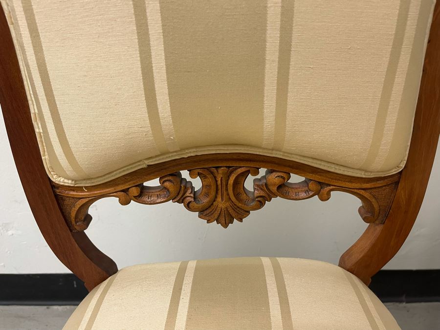 (3) Antique Upholstered Chairs 16.5 Seat Height [Photo 10]