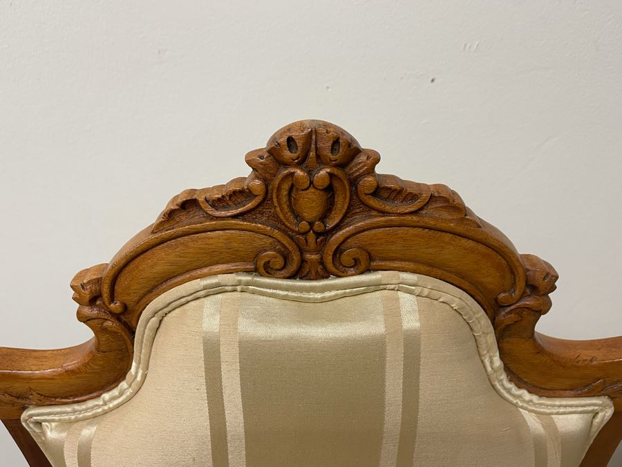 (3) Antique Upholstered Chairs 16.5 Seat Height [Photo 9]