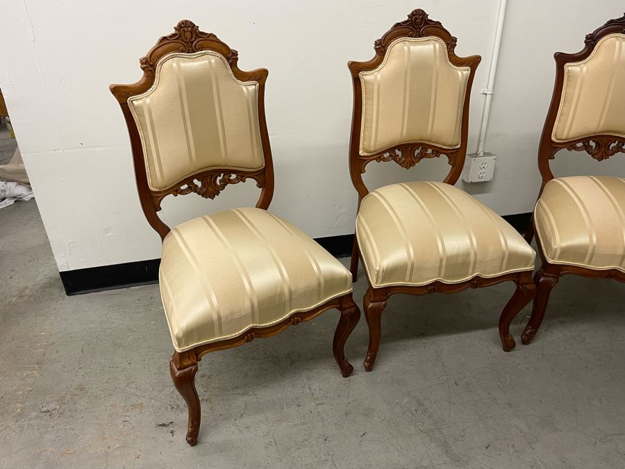 (3) Antique Upholstered Chairs 16.5 Seat Height [Photo 7]